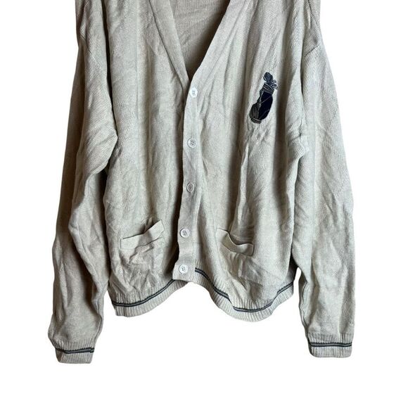 Arnold Palmer Biege gold cardigan. Size large - Picture 5 of 9